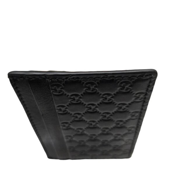 GUCCI Black Leather Guccissimo Card Holder - Picture 6 of 12